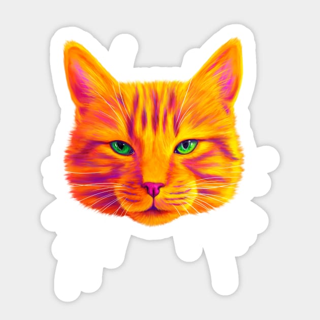 Orange Tabby Cat Sticker by NeonFuzz